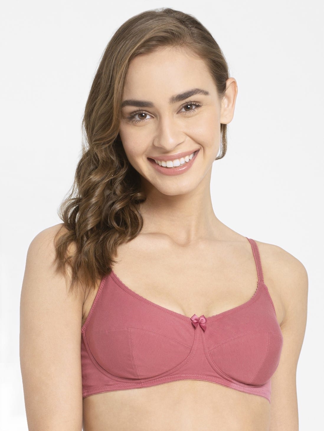 Buy Women's Wirefree Non Padded Super Combed Cotton Elastane Stretch Full  Coverage Everyday Bra with Soft Adjustable Straps - Red Love 1615
