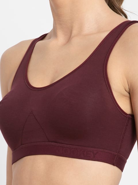 Hushpurr - Jockey 1376 Women's Wirefree Non Padded Super Combed Cotton  Elastane Stretch Full Coverage Slip-On Active Bra with Wider Straps and  Moisture Move Treatment