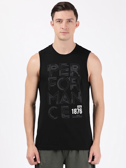 Buy Jockey AM06 Men's Super Combed Cotton Rich Graphic Printed Round Neck  Muscle Tee - Black Printed Online at Best Prices in India - JioMart.