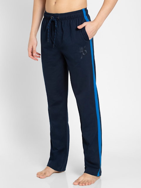 Buy Navy & Neon Blue Track Pants for Men by Jockey Online | Ajio.com